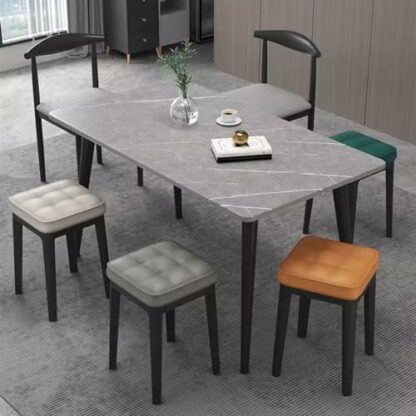 Stacking Stools Set of 4 18 Inch Height Backless Dining Chairs with Square Top Portable Dressing Stool for Breakfast Dining Seating Counter Chairs (Style 1) - Image 4