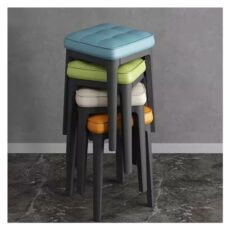 Set of 4 Stacking Stools Dining Chairs 18-Inch Height Backless Counter Chairs with Square Top,Portable Dressing Stool Brefast Dining Seating Chair Stools(Style-1)