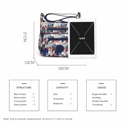 Shilanmei Womens Shoulder Bag with Multi Pocket - Nylon Crossbody Bag Waterproof Tote Handbag for Casual, Lightweight Travel Purse Messenger Bag for Sport Hiking Daily Use 4 Shilanmei Womens Shoulder Bag with Multi Pocket - Nylon Crossbody Bag Waterproof Tote Handbag for Casual, Lightweight Travel Purse Messenger Bag for Sport Hiking Daily Use - Image 4