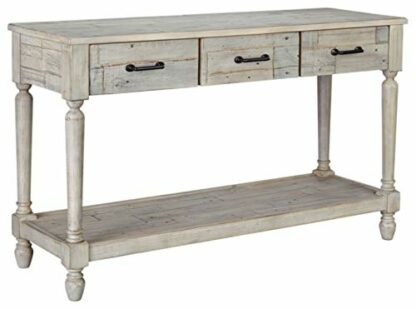 Signature Design by Ashley - Shawnalore Sofa Table w/Fixed Shelf, Whitewash Wood 2 Signature Design by Ashley - Shawnalore Sofa Table w/Fixed Shelf, Whitewash Wood - Image 2