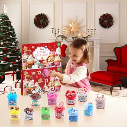 Slime Advent Calendar 2024 - Christmas Countdown Calendars 24 Days of Surprises with Different Texture Fluffy Slime Kit Funny Gifts Toy for Toddler Kids Teens Girls 4 5 6 7 8 9 10 11 12 Year Old 3 Slime Advent Calendar 2024 - Christmas Countdown Calendars 24 Days of Surprises with Different Texture Fluffy Slime Kit Funny Gifts Toy for Toddler Kids Teens Girls 4 5 6 7 8 9 10 11 12 Year Old - Image 3