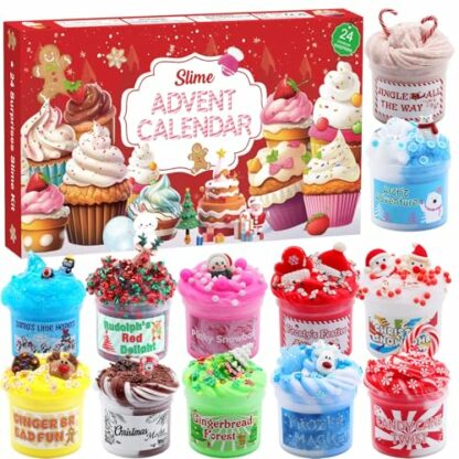 Slime Advent Calendar 2024 - Christmas Countdown Calendars 24 Days of Surprises with Different Texture Fluffy Slime Kit Funny Gifts Toy for Toddler Kids Teens Girls 4 5 6 7 8 9 10 11 12 Year Old 2 Slime Advent Calendar 2024 - Christmas Countdown Calendars 24 Days of Surprises with Different Texture Fluffy Slime Kit Funny Gifts Toy for Toddler Kids Teens Girls 4 5 6 7 8 9 10 11 12 Year Old - Image 2