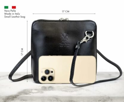 Small Vera Pelle Handbag Genuine Leather Cross Body Bag for Women Italian Mini Shoulder Bag Highquality Strap - Image 3