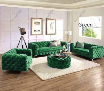 Snooze Velvet Monaco 3 and 2 Seater Sofa Sets, Corner Sofas For Living Room, Upholstered Plush Fabric 3 Seater Velvet Sofas - Image 3