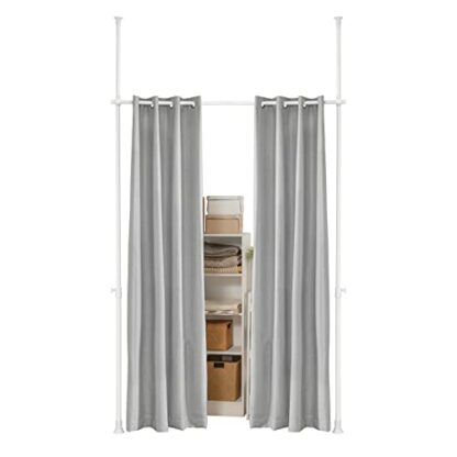 SoBuy KLS12-HG, Blackout Curtain with Adjustable Metal Rods, Opaque Curtain for Closet, Bedroom, Living Room and Study - Image 2