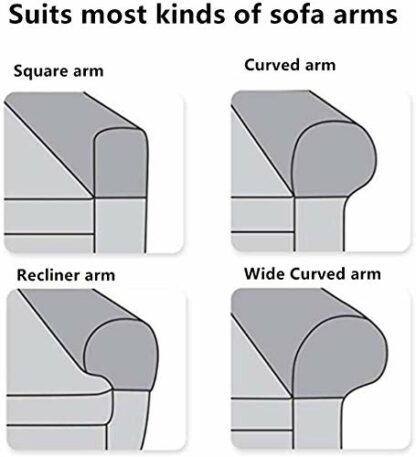 Sofa Armrest Protectors for Armchairs, Sofas, Non-Slip Armchair, 2PCS/Set Fleece Premium Armrest Covers Stretchy Chair Sofa Couch Arm Protector Stretch Fit - Image 7