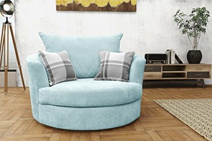 Sofas and More Large Swivel Round Cuddle Chair Fabric - Image 3