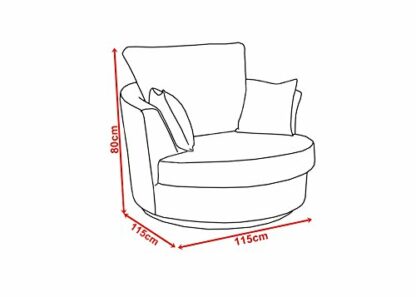 Sofas and More Large Swivel Round Cuddle Chair Fabric - Image 4