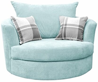 Sofas and More Large Swivel Round Cuddle Chair Fabric - Image 2