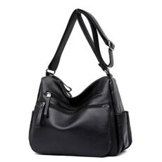 Soft Ladies Leather Crossbody Bags Girls Lightweight Shoulder Handbags for Women Multi-Pocket with Adjustable Shoulder Strap