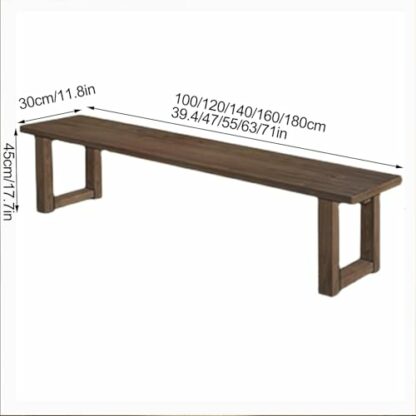 SEIFE Indoor Bedroom Bed End Stool，farmhouse bench for dining room table，Walnut Multifunctional Footstools chair ，Solid Wood farmhouse Bench Foot ，Kitchen, dining room, foot of bed - Image 3