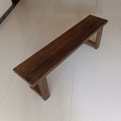 SEIFE Indoor Bedroom Bed End Stool，farmhouse bench for dining room table，Walnut Multifunctional Footstools chair ，Solid Wood farmhouse Bench Foot ，Kitchen, dining room, foot of bed - Image 2