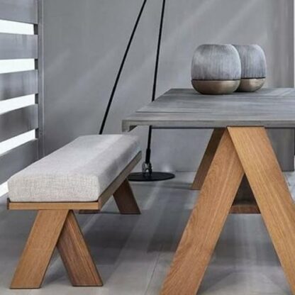 SEIFE Linen kitchen large bench table chair，Solid Wood Bed end stool，narrow Dining table stool，farmhouse indoor long entryway bench，kitchen & dining room benches，Soft seat bench for entryway indoor - Image 4