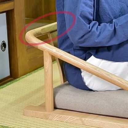 Solid Wood Tatami Floor Mat Seats, Japanese Legless Tea Chairs with Armrests and Backrest, Portable Floor Chair Lazy Sofa for Bay Windows, Meditation Chairs - Image 4