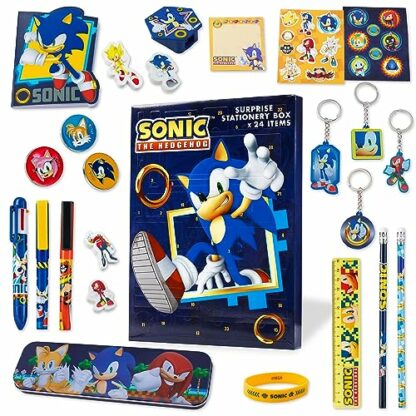 Sonic The Hedgehog Advent Calendar 2024 for Kids and Teenagers, Stationery Keychains Bracelet 2 Sonic The Hedgehog Advent Calendar 2024 for Kids and Teenagers, Stationery Keychains Bracelet - Image 2