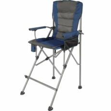 Stonehomy Extra Tall Folding Chairs for Adults 330lbs, Portable Bar Height Foldable Director Chairs for Camping Outside, Comfortable with High Back and Footrest, Blue