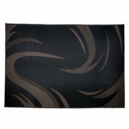 Stylish Camping SD8111 8-Feet x 11-Feet Graphic Swish Outdoor RV Reversible Patio Mat, Black/Brown - Image 4