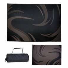 Stylish Camping SD8111 8-Feet x 11-Feet Graphic Swish Outdoor RV Reversible Patio Mat, Black/Brown
