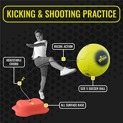 Swingball Reflex Soccer Football Training Aid, Outdoor Activities, Garden Games, Football Practice, Football Game, Swingball Football, Suitable for Boys and Girls Aged 6 years+ 4 Swingball Reflex Soccer Football Training Aid, Outdoor Activities, Garden Games, Football Practice, Football Game, Swingball Football, Suitable for Boys and Girls Aged 6 years+ - Image 4
