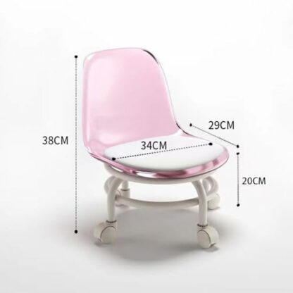 360° Swivel Rolling Stool with Backrest for Salon Office Kitchen Garage Multipurpose Rolling Chair with Universal Wheels and Pulley - Image 4