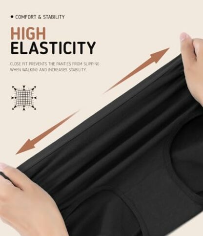 TANSTC Womens Underwear Cotton Knickers High Waisted Underwear Full Back Coverage Stretch Briefs Breathable Comfy Hipster Panties Slight Tummy Contorl Multipack of 5 - Image 3