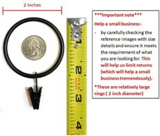 TEJATAN - 2 Inch - Metal Curtain Rings with Clips and Eyelets - Pack of 100 (Also Known as Rings with Curtain Clips/Curtain Clip Rings/Drapery Rings/Curtain Rings with Clips) (Set of 100)