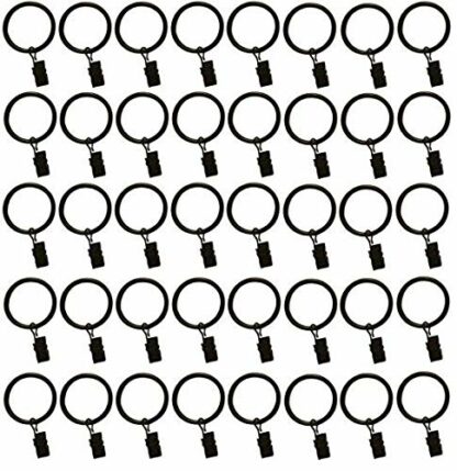TEJATAN - 2 Inch - Set of 40 - Metal Curtain Rings with Clips and Eyelets - TEJATAN (Also Known as Rings with Curtain Clips/Curtain Clip Rings/Drapery Rings) 2 TEJATAN - 2 Inch - Set of 40 - Metal Curtain Rings with Clips and Eyelets - TEJATAN (Also Known as Rings with Curtain Clips/Curtain Clip Rings/Drapery Rings) - Image 2