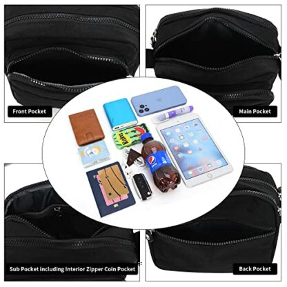 TESELOR Crossbody Bag for Women with Multiple Pockets Girls Small Shoulder Bag Phone Bag Waterproof with Adjustable Strap for Travel Shopping Outing Work Strolling - Image 4