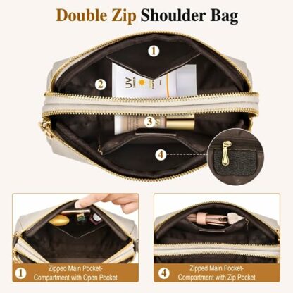 TEUEN Small Crossbody Bag for Women, Leather Handbags,Ladies Phone Bag with Adjustable Wide Strap, Fashion Shoulder Bags with Zip for Shopping Travelling Work City Walks 3 TEUEN Small Crossbody Bag for Women, Leather Handbags,Ladies Phone Bag with Adjustable Wide Strap, Fashion Shoulder Bags with Zip for Shopping Travelling Work City Walks - Image 3