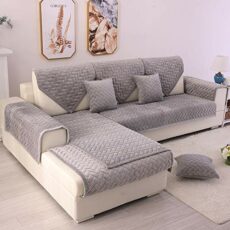 TEWENE Sofa Cover Sectional Couch Covers Anti-Slip Sofa Slipcover for Dogs Cats Pet Love Seat Recliner Living Room Light Grey 36''x94''(Only 1 Piece/Not All Set)