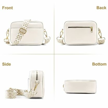 TIAASTAP Crossbody Bags for Women - Leather Handbags & Shoulder Bags Ladies Camera Cross Body Bag with Adjustable Wide Strap and Chain for Travel Shopping Work Daily Use - Image 3