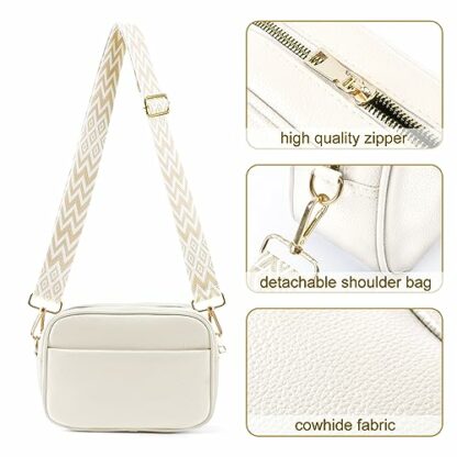 TIAASTAP Crossbody Bags for Women - Leather Handbags & Shoulder Bags Ladies Camera Cross Body Bag with Adjustable Wide Strap and Chain for Travel Shopping Work Daily Use - Image 4