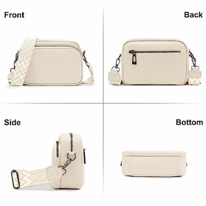 TIAASTAP Crossbody Bags for Women - Leather Handbags & Shoulder Bags with Adjustable Wide Strap Camera Cross Body Bag for Ladies Girls Travel Shopping Work Daily Use - Image 3