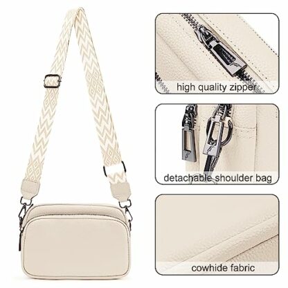 TIAASTAP Crossbody Bags for Women - Leather Handbags & Shoulder Bags with Adjustable Wide Strap Camera Cross Body Bag for Ladies Girls Travel Shopping Work Daily Use - Image 4