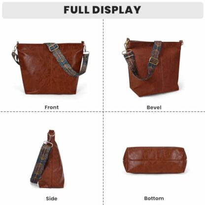TIAASTAP Hobo Bags for Women Leather Cross Body Bag Ladies Handbags & Shoulder Bags with Adjustable Wide Strap Hobo Tote Bag for Shopping Work Travel Daily Use - Image 4
