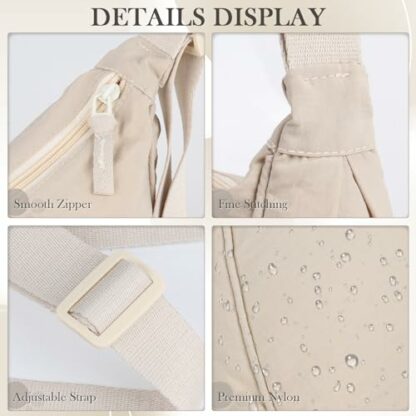 TIECHI Crescent Cross Body Bag Women, Small Bags for Women with Adjustable Strap, Nylon Handbags & Shoulder Bags Chest Bag for Travel Daily Use - Image 3