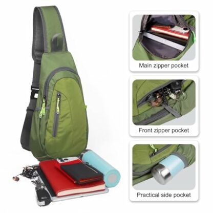 TITECOUGO Small Sling Bag, Lightweight Crossbody Backpack for Men Women Kids, Shoulder Bag for Sports and Outdoor - Image 3