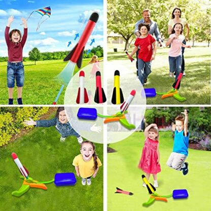 TODARRUN Foam Rocket Launcher For Kids Age 3 4 5 6 7 8+, Fun Catapult Rocket Toys Boys Toys Age 3-12 Girls Gift Rocket Kids Outdoor Toys - Image 3