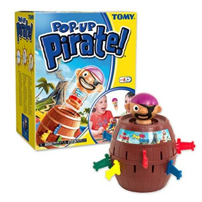 TOMY Pop Up Pirate Classic Children's Action Board Game, Family and Preschool Kids Game for Children 4, 5, 6, 7, 8 Year Old Boys Girls Adults,Packaging may vary, Wood - Choc Brown 2 TOMY Pop Up Pirate Classic Children's Action Board Game, Family and Preschool Kids Game for Children 4, 5, 6, 7, 8 Year Old Boys Girls Adults,Packaging may vary, Wood - Choc Brown - Image 2