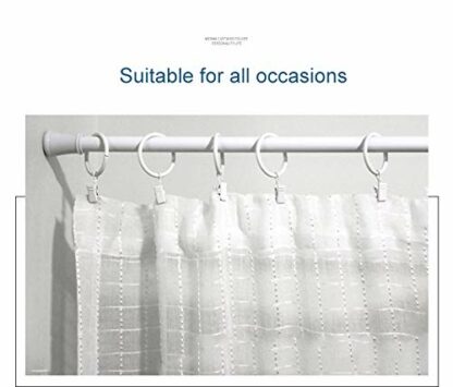 TOOFN 36-pack 1" Decorative Drapery Rings Curtain Rings with clip,White Electroplate Surface and Premium Iron Metal (White, 36) - Image 3