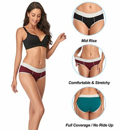 TUTUESTHER Womens Underwear Cotton Knickers Packs Mid Rise Panties Ladies Girls Full Coverage Basic Briefs - Image 3