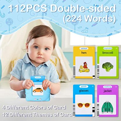 Talking Flash Cards Early Educational Toys for 2 3 4 5 6 Year Old Baby Boys Girls, Preschool Learning Reading Machine with 224 Words, Montessori Interactive Gift for Kids Toddlers - Image 3