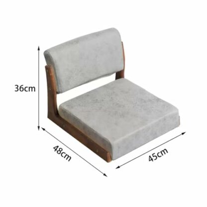 Tatami Chair with Back Support, Meditation Floor Chair Portable Japanese Style Legless Chair Wood Lazy Sofa, Bay Window Balcony Living Room Chair Floor Seat - Image 4