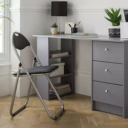 Taylor & Brown Black Padded Folding Chair Back Rest Easy Store for Home, Dining, Office, Computer Desk Chairs, Seating Events - Size 44cm x 45cm x 78cm 3 Taylor & Brown Black Padded Folding Chair Back Rest Easy Store for Home, Dining, Office, Computer Desk Chairs, Seating Events - Size 44cm x 45cm x 78cm - Image 3