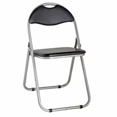 Taylor & Brown Black Padded Folding Chair Back Rest Easy Store for Home, Dining, Office, Computer Desk Chairs, Seating Events - Size 44cm x 45cm x 78cm