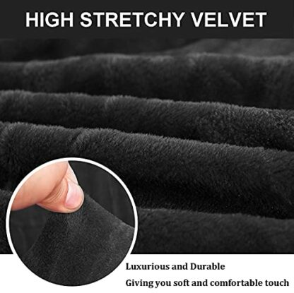 Teynewer Thick Velvet Sofa Covers 1 2 3 4 Seater High Stretch Non-Slip Couch Cover Furniture Protector Plush Sofa Slipcovers with 1 pillowcase for Living Room Dogs Cats Pet 4 Teynewer Thick Velvet Sofa Covers 1 2 3 4 Seater High Stretch Non-Slip Couch Cover Furniture Protector Plush Sofa Slipcovers with 1 pillowcase for Living Room Dogs Cats Pet - Image 4
