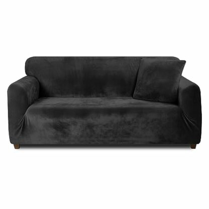 Teynewer Thick Velvet Sofa Covers 1 2 3 4 Seater High Stretch Non-Slip Couch Cover Furniture Protector Plush Sofa Slipcovers with 1 pillowcase for Living Room Dogs Cats Pet 2 Teynewer Thick Velvet Sofa Covers 1 2 3 4 Seater High Stretch Non-Slip Couch Cover Furniture Protector Plush Sofa Slipcovers with 1 pillowcase for Living Room Dogs Cats Pet - Image 2
