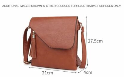 The Accessory Co. Womens Cross Body Bag Messenger Multi Compartment Large Over Shoulder Satchel Handbag Long Strap - Image 3