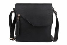 The Accessory Co. Womens Cross Body Bag Messenger Multi Compartment Large Over Shoulder Satchel Handbag Long Strap