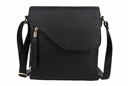 The Accessory Co. Womens Cross Body Bag Messenger Multi Compartment Large Over Shoulder Satchel Handbag Long Strap - Image 2